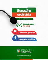 Amanhã 22, acontecerá mais uma sessão legislativa