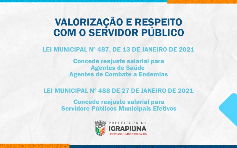 Reajuste de salário dos servidores municipais passa a vigorar em janeiro