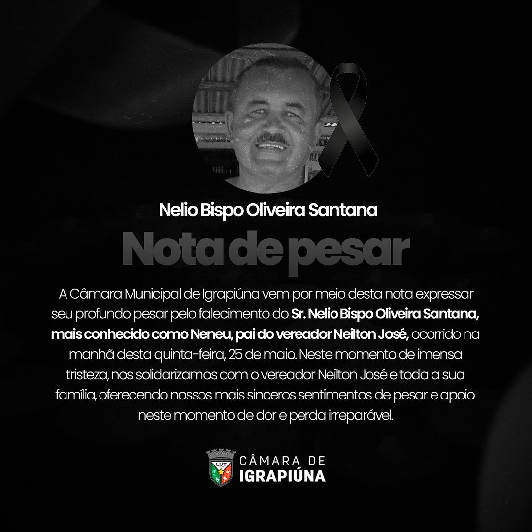 NOTA DE PESAR - NELIO BISPO